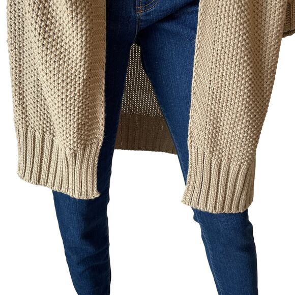 NINEXIS Cardigan Sweater Midi Open Front Size M Boho Minimalist Neutral Tan - Picture 11 of 13